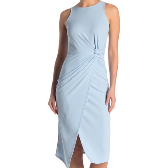 Love..Ady Twist Front Scuba Crepe Dress IceBlue - Picture 1 of 3